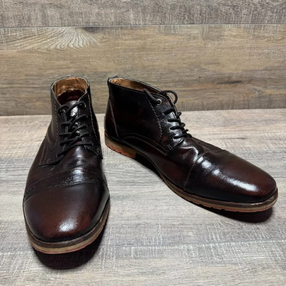 Steve Madden Brown Leather Chukka Boots Men's Size 12